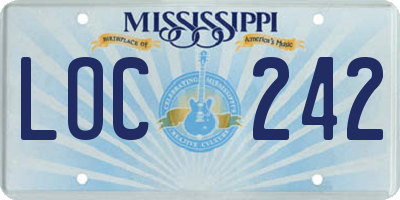 MS license plate LOC242