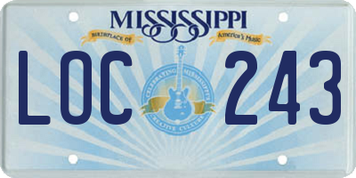 MS license plate LOC243