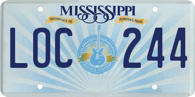 MS license plate LOC244