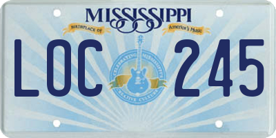 MS license plate LOC245