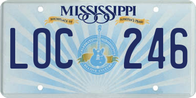 MS license plate LOC246