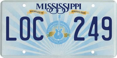 MS license plate LOC249