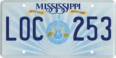 MS license plate LOC253
