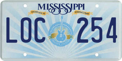 MS license plate LOC254