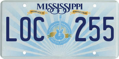 MS license plate LOC255