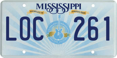 MS license plate LOC261