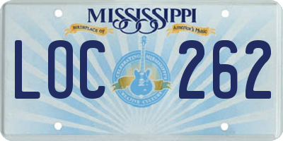MS license plate LOC262