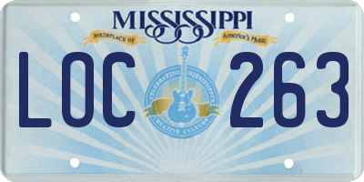 MS license plate LOC263