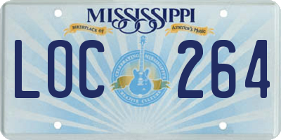MS license plate LOC264