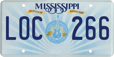 MS license plate LOC266