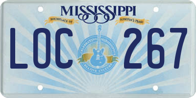 MS license plate LOC267