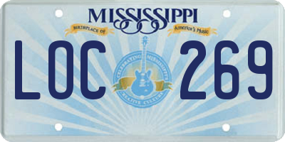 MS license plate LOC269