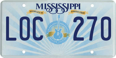 MS license plate LOC270