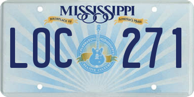 MS license plate LOC271