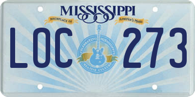 MS license plate LOC273