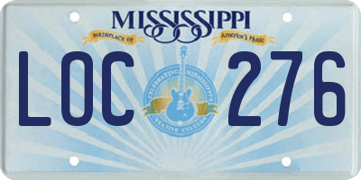 MS license plate LOC276