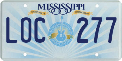 MS license plate LOC277