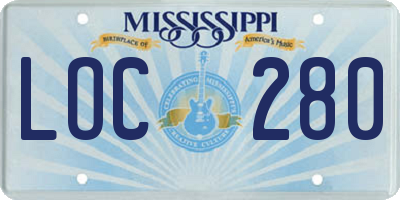 MS license plate LOC280