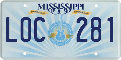 MS license plate LOC281