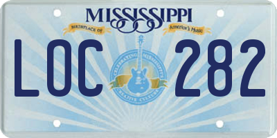 MS license plate LOC282