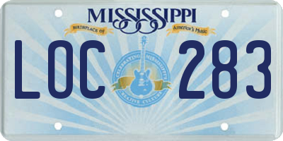 MS license plate LOC283