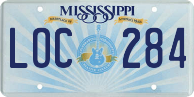 MS license plate LOC284