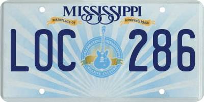MS license plate LOC286