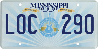 MS license plate LOC290