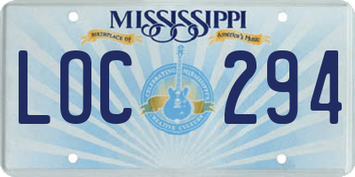MS license plate LOC294