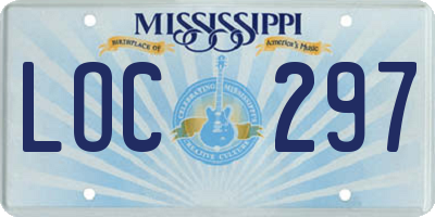 MS license plate LOC297