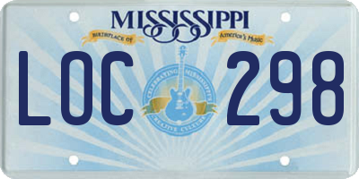 MS license plate LOC298