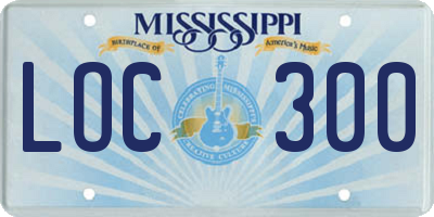 MS license plate LOC300
