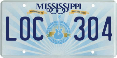 MS license plate LOC304