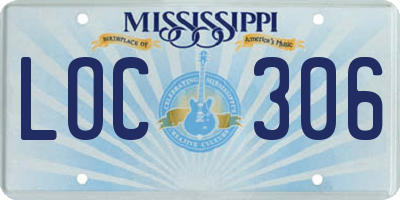 MS license plate LOC306
