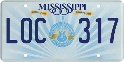 MS license plate LOC317