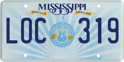 MS license plate LOC319