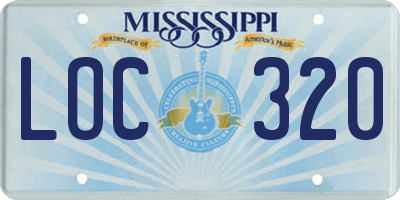 MS license plate LOC320