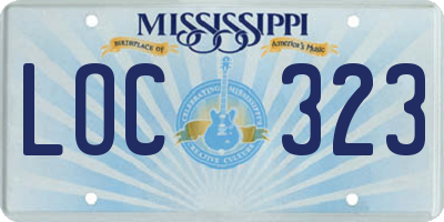 MS license plate LOC323