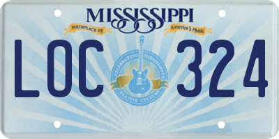 MS license plate LOC324