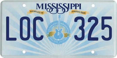MS license plate LOC325