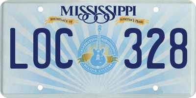 MS license plate LOC328