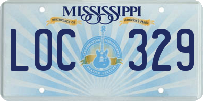 MS license plate LOC329