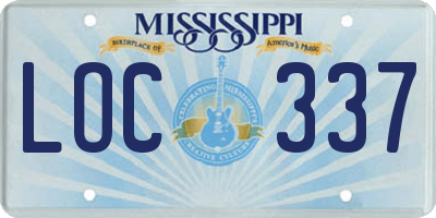 MS license plate LOC337