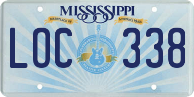 MS license plate LOC338