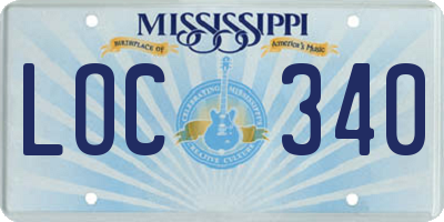 MS license plate LOC340