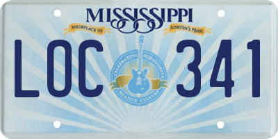 MS license plate LOC341