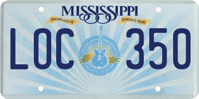 MS license plate LOC350