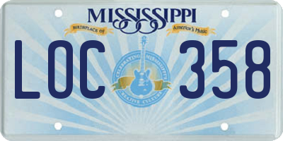 MS license plate LOC358