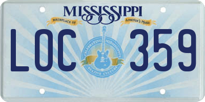 MS license plate LOC359