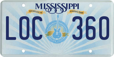 MS license plate LOC360